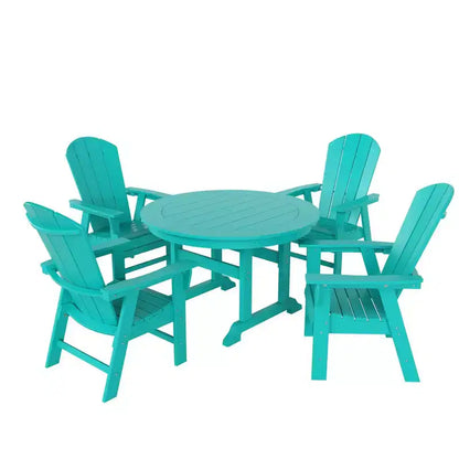 WestinTrends Set da 5 Pezzi con Tavolo Rotondo e Poltrone con Schienale Curvo per Patio Esterno