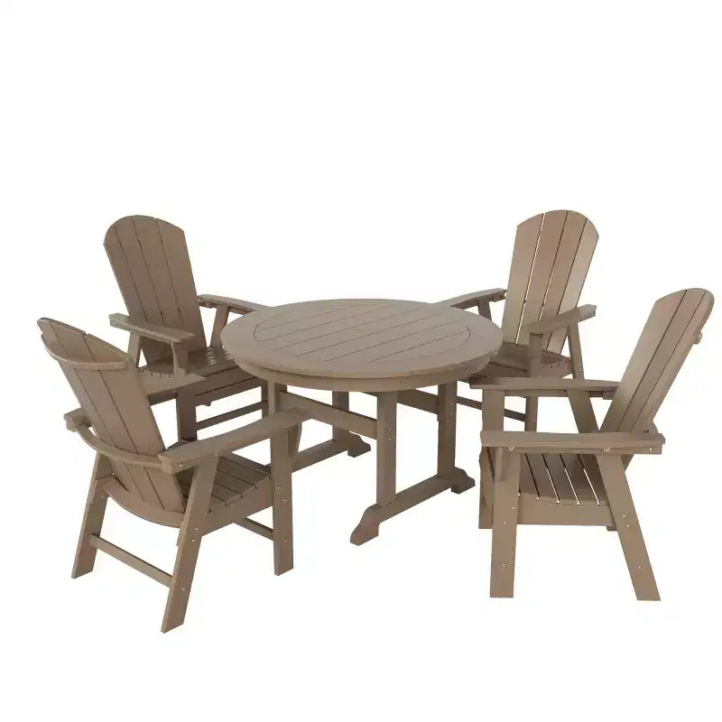 WestinTrends Set da 5 Pezzi con Tavolo Rotondo e Poltrone con Schienale Curvo per Patio Esterno