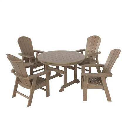 WestinTrends Set da 5 Pezzi con Tavolo Rotondo e Poltrone con Schienale Curvo per Patio Esterno
