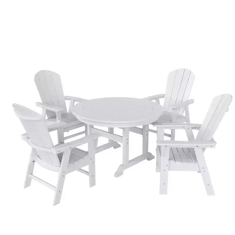 WestinTrends Set da 5 Pezzi con Tavolo Rotondo e Poltrone con Schienale Curvo per Patio Esterno