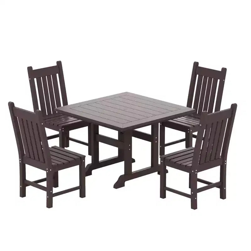 WestinTrends Set da pranzo da esterno di 5 pezzi, tavolo quadrato e sedie