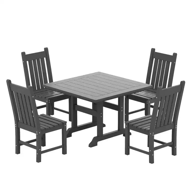 WestinTrends Set da pranzo da esterno di 5 pezzi, tavolo quadrato e sedie