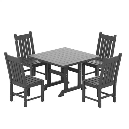 WestinTrends Set da pranzo da esterno di 5 pezzi, tavolo quadrato e sedie
