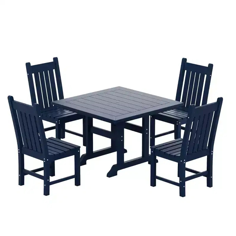 WestinTrends Set da pranzo da esterno di 5 pezzi, tavolo quadrato e sedie