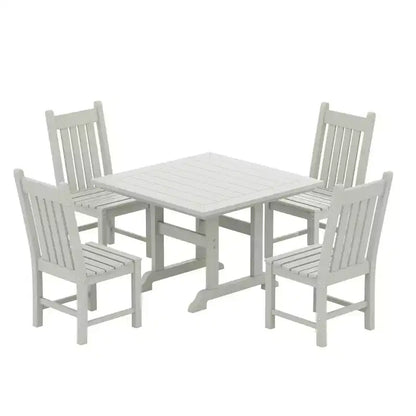 WestinTrends Set da pranzo da esterno di 5 pezzi, tavolo quadrato e sedie