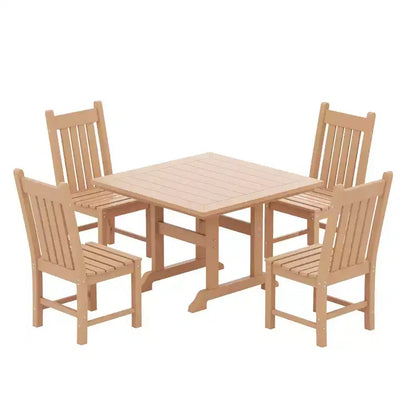 WestinTrends Set da pranzo da esterno di 5 pezzi, tavolo quadrato e sedie