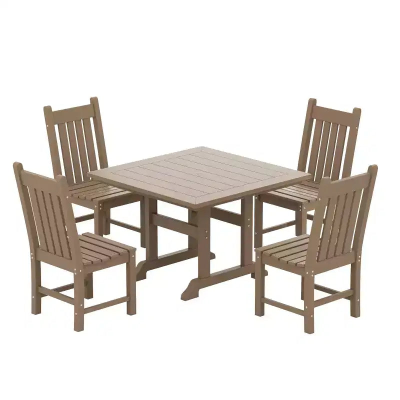 WestinTrends Set da pranzo da esterno di 5 pezzi, tavolo quadrato e sedie