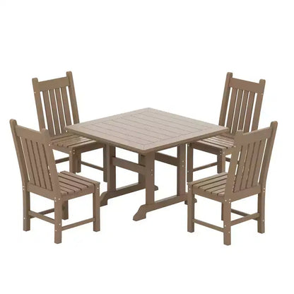 WestinTrends Set da pranzo da esterno di 5 pezzi, tavolo quadrato e sedie