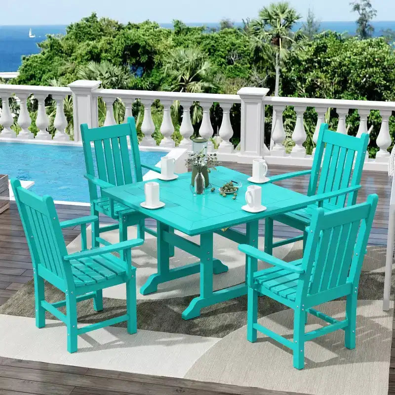 WestinTrends Set da pranzo da esterno di 5 pezzi, con tavolo quadrato e poltrone