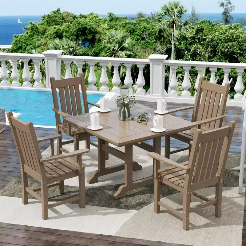 WestinTrends Set da pranzo da esterno di 5 pezzi, con tavolo quadrato e poltrone