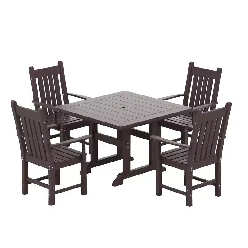 WestinTrends Set da pranzo da esterno di 5 pezzi, con tavolo quadrato e poltrone