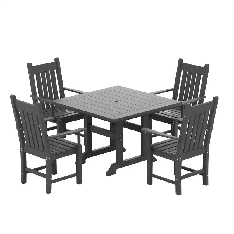 WestinTrends Set da pranzo da esterno di 5 pezzi, con tavolo quadrato e poltrone