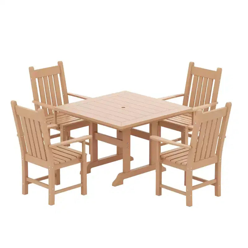 WestinTrends Set da pranzo da esterno di 5 pezzi, con tavolo quadrato e poltrone