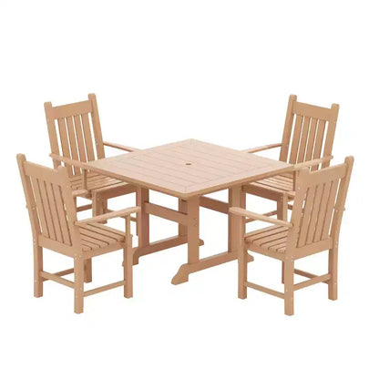 WestinTrends Set da pranzo da esterno di 5 pezzi, con tavolo quadrato e poltrone