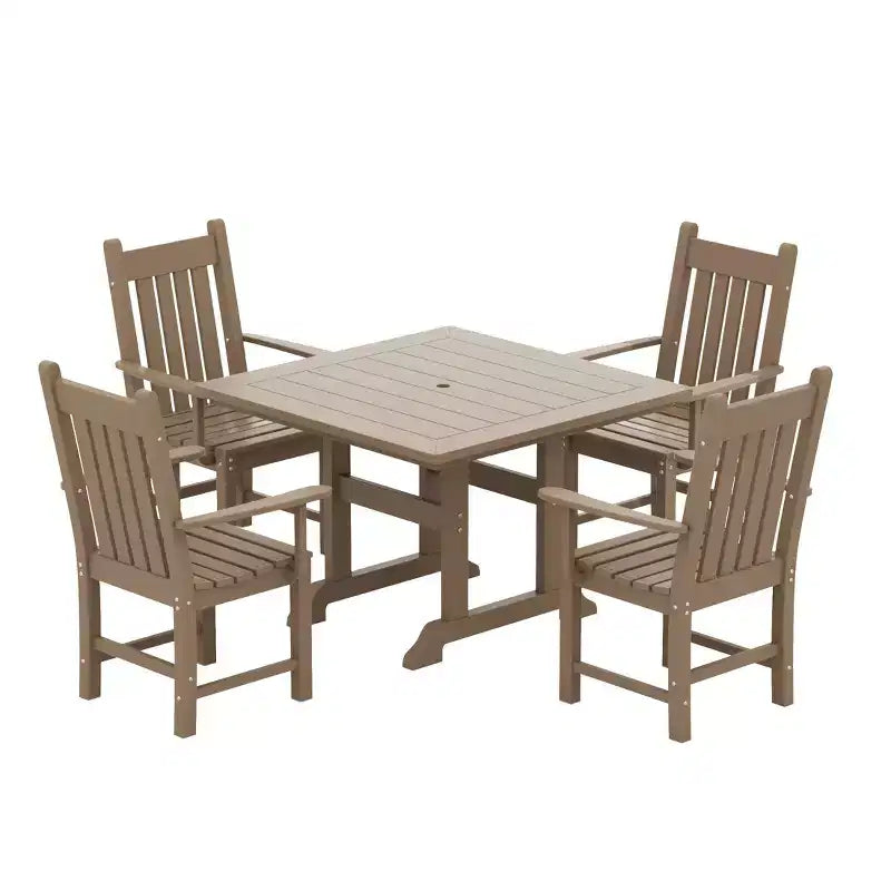WestinTrends Set da pranzo da esterno di 5 pezzi, con tavolo quadrato e poltrone