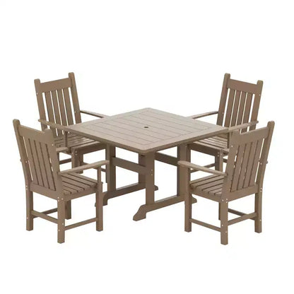 WestinTrends Set da pranzo da esterno di 5 pezzi, con tavolo quadrato e poltrone