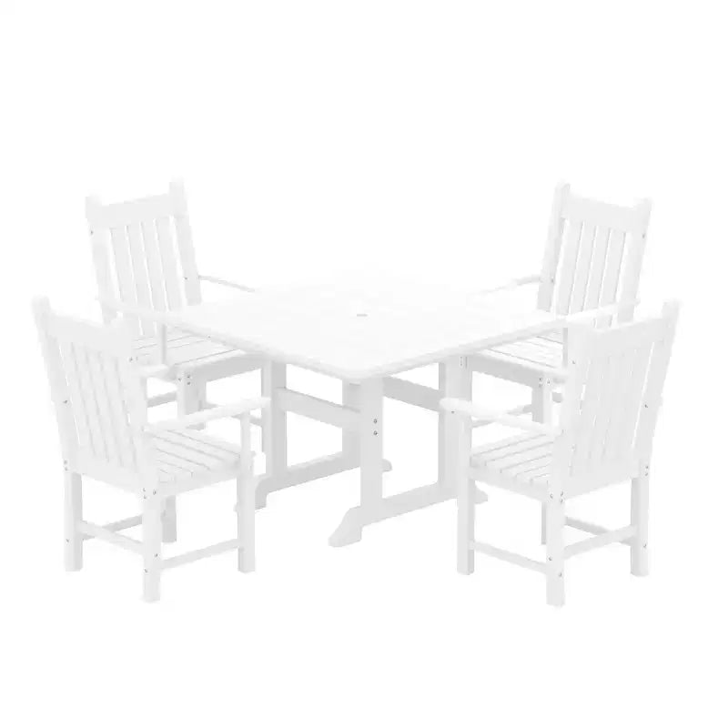 WestinTrends Set da pranzo da esterno di 5 pezzi, con tavolo quadrato e poltrone