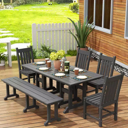 WestinTrends Set da pranzo da esterno a 6 pezzi con tavolo e panca