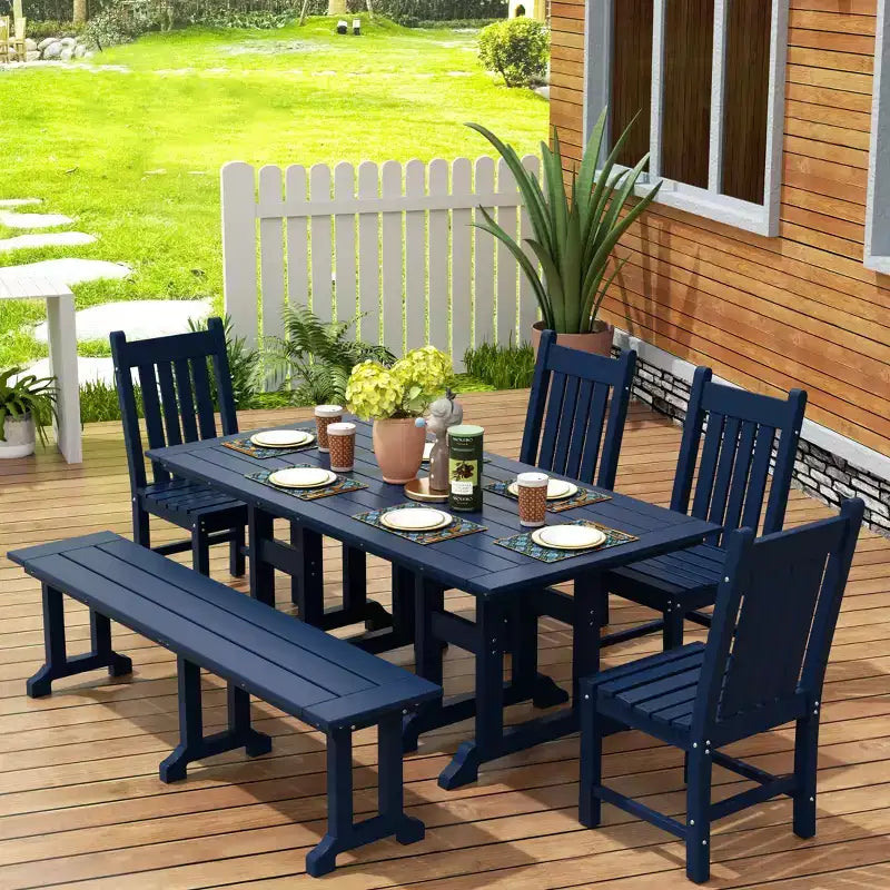 WestinTrends Set da pranzo da esterno a 6 pezzi con tavolo e panca