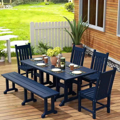 WestinTrends Set da pranzo da esterno a 6 pezzi con tavolo e panca