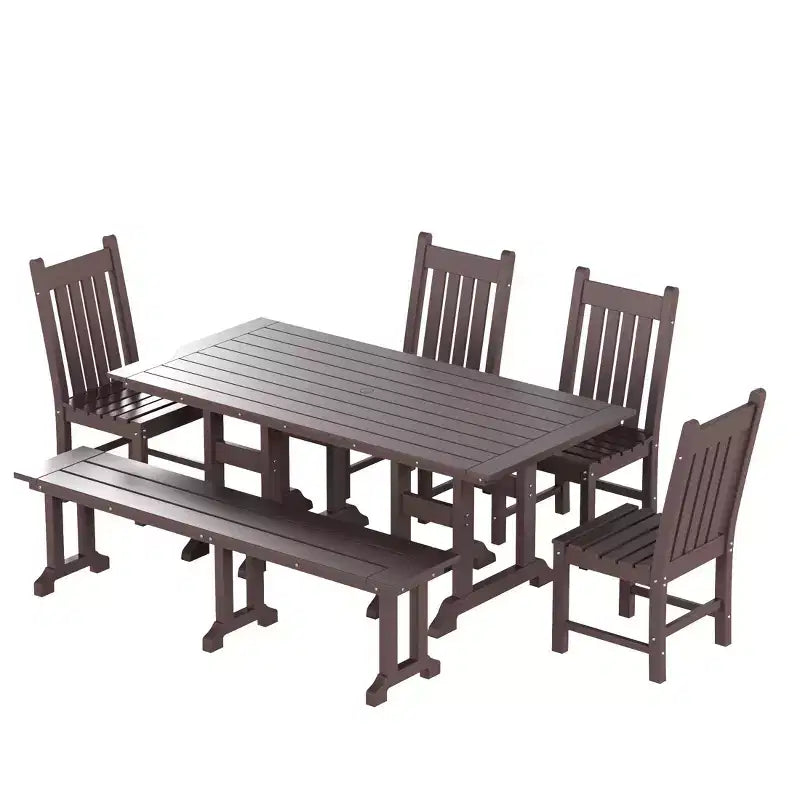 WestinTrends Set da pranzo da esterno a 6 pezzi con tavolo e panca