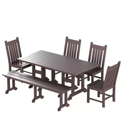 WestinTrends Set da pranzo da esterno a 6 pezzi con tavolo e panca