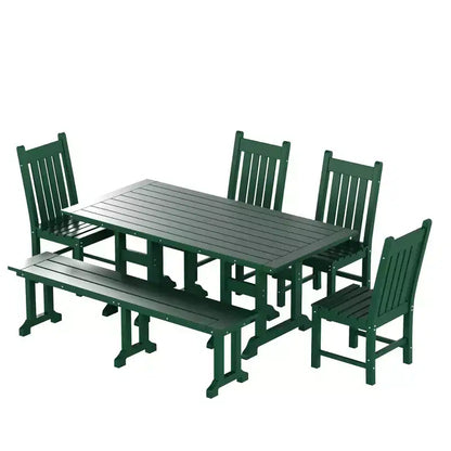 WestinTrends Set da pranzo da esterno a 6 pezzi con tavolo e panca