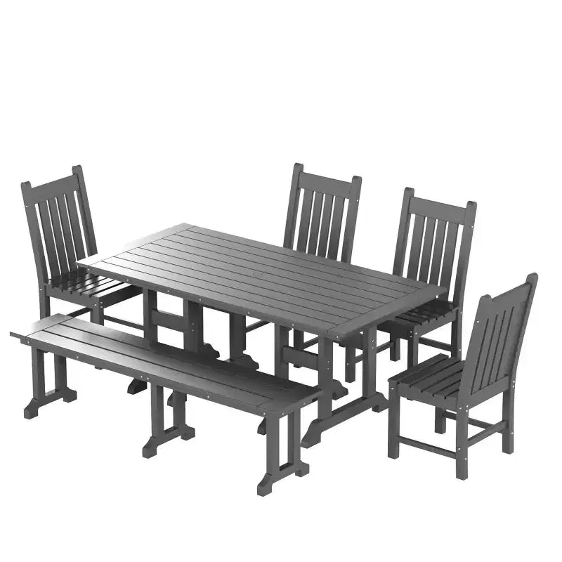 WestinTrends Set da pranzo da esterno a 6 pezzi con tavolo e panca