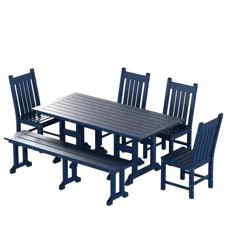 WestinTrends Set da pranzo da esterno a 6 pezzi con tavolo e panca