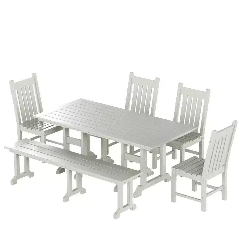 WestinTrends Set da pranzo da esterno a 6 pezzi con tavolo e panca
