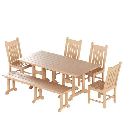 WestinTrends Set da pranzo da esterno a 6 pezzi con tavolo e panca