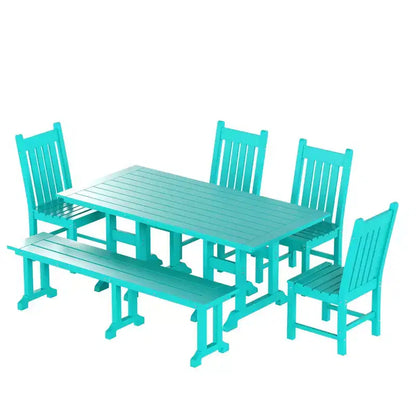 WestinTrends Set da pranzo da esterno a 6 pezzi con tavolo e panca