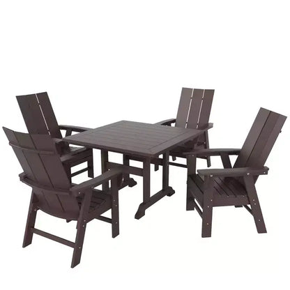 WestinTrends Set da pranzo da esterno con tavolo quadrato e 4 poltrone moderne, 5 pezzi