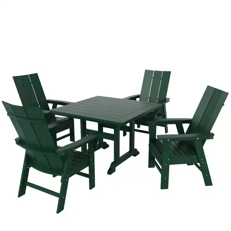 WestinTrends Set da pranzo da esterno con tavolo quadrato e 4 poltrone moderne, 5 pezzi