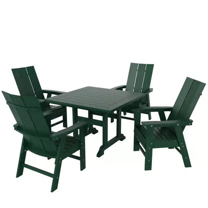 WestinTrends Set da pranzo da esterno con tavolo quadrato e 4 poltrone moderne, 5 pezzi