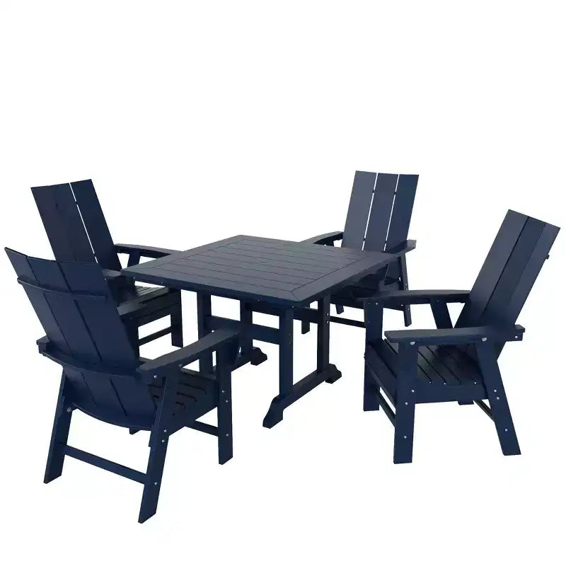 WestinTrends Set da pranzo da esterno con tavolo quadrato e 4 poltrone moderne, 5 pezzi