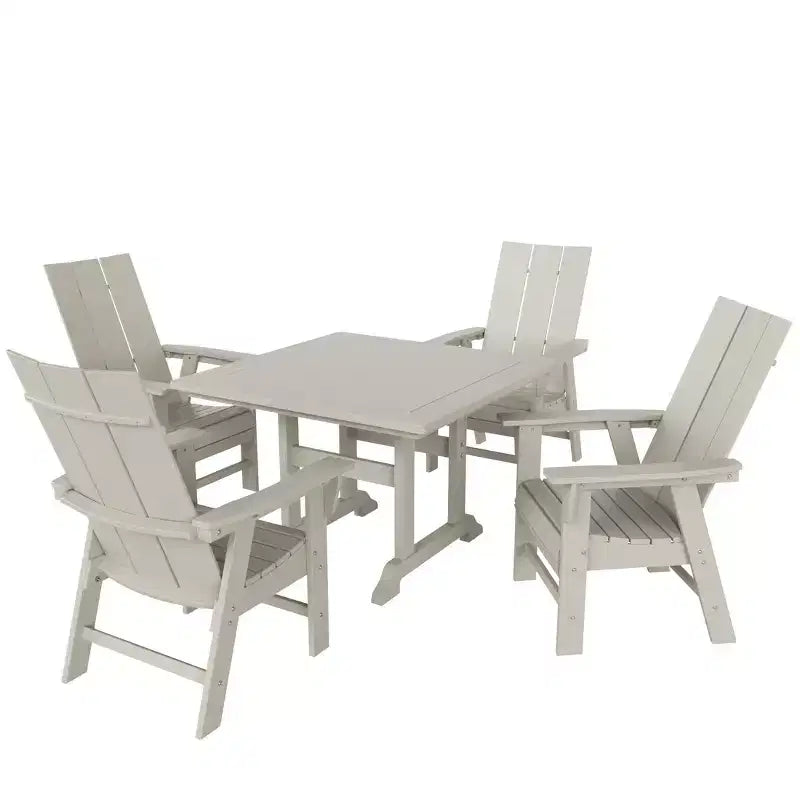 WestinTrends Set da pranzo da esterno con tavolo quadrato e 4 poltrone moderne, 5 pezzi