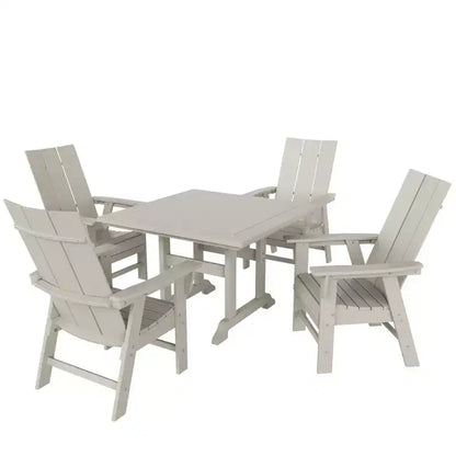 WestinTrends Set da pranzo da esterno con tavolo quadrato e 4 poltrone moderne, 5 pezzi