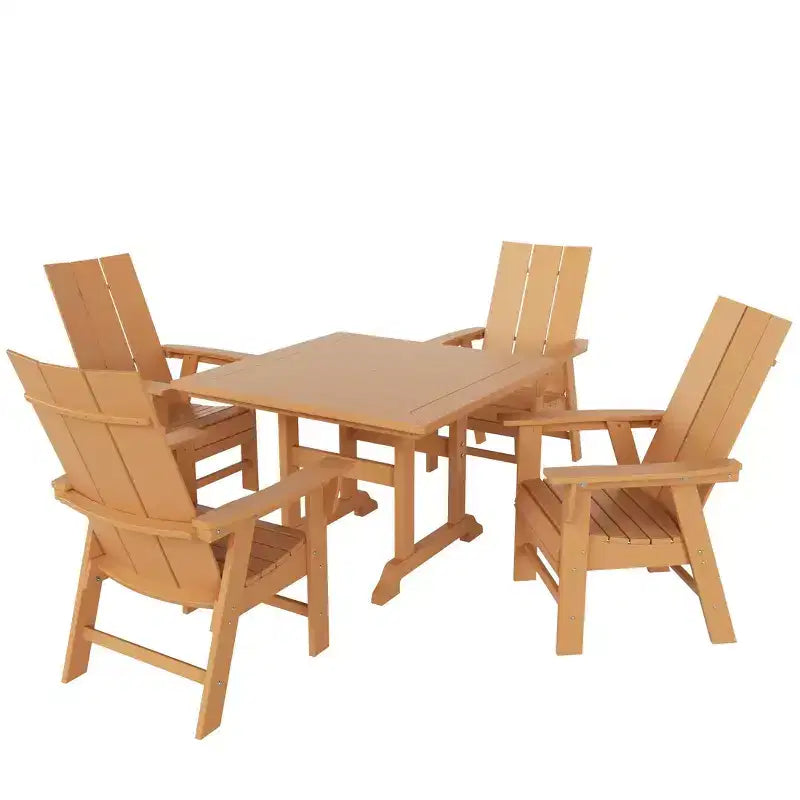 WestinTrends Set da pranzo da esterno con tavolo quadrato e 4 poltrone moderne, 5 pezzi