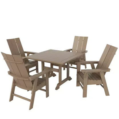 WestinTrends Set da pranzo da esterno con tavolo quadrato e 4 poltrone moderne, 5 pezzi