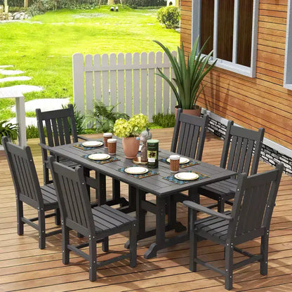 WestinTrends Malibu Set da Pranzo da Esterno di 7 Pezzi, Tavolo da Pranzo da Esterno con Sedie da Pranzo, Grigio