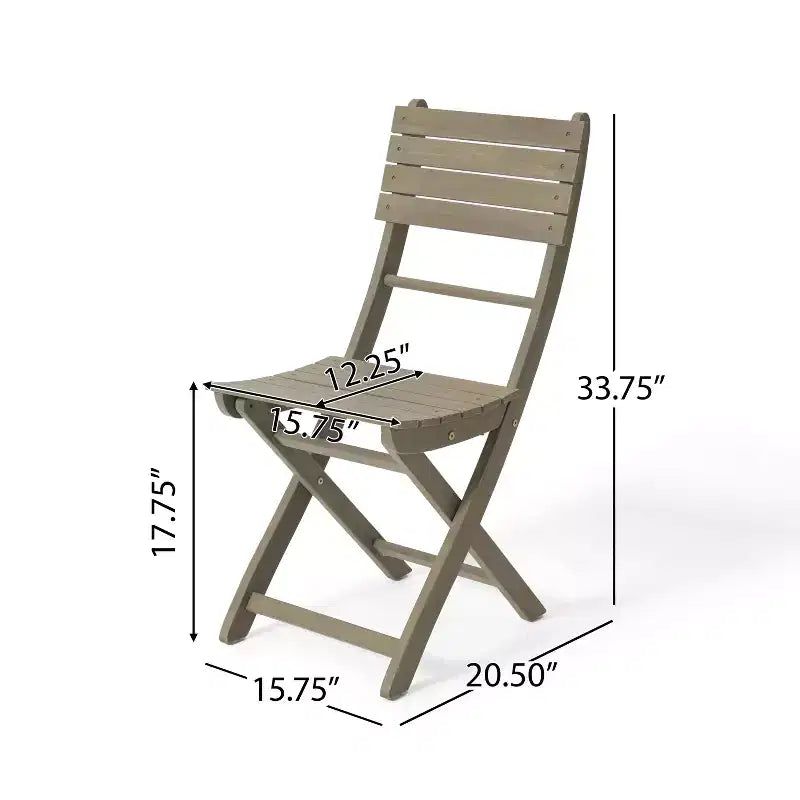 Set da pranzo pieghevole GDFStudio Rabion da esterno a 5 pezzi in legno di acacia, grigio