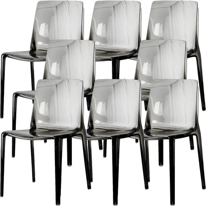 Chaise de salle à manger sans accoudoirs à dossier bas en acrylique ambre