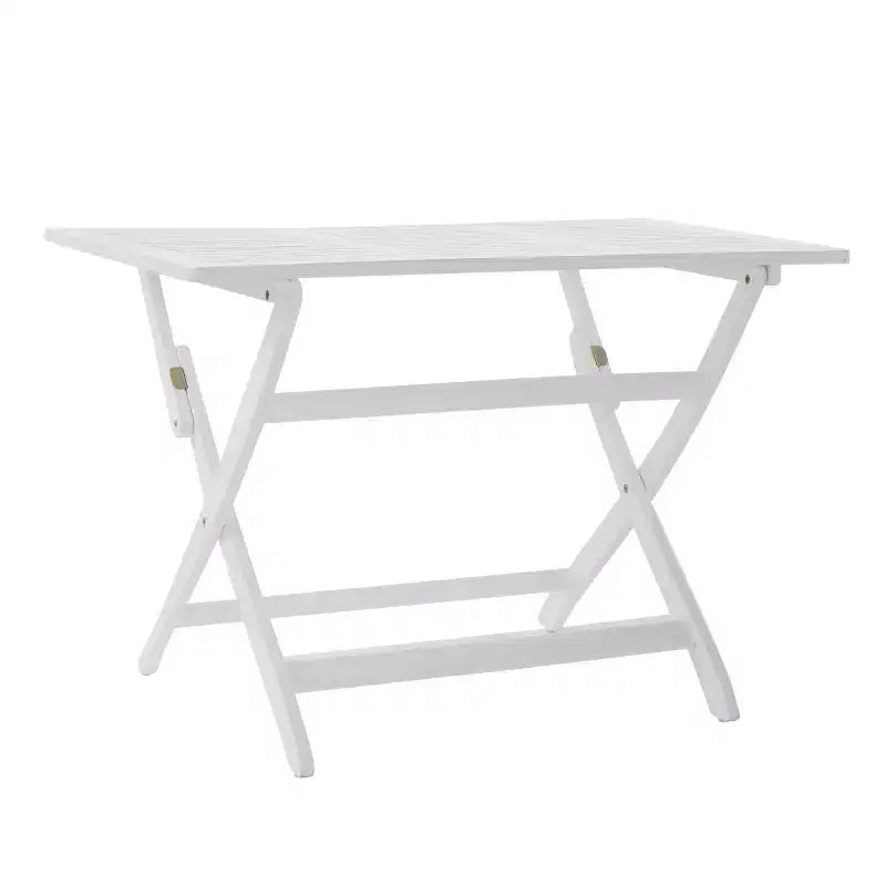 GDFStudio Rabion Ensemble de salle à manger pliant 5 pièces en bois d'acacia d'extérieur, Blanc
