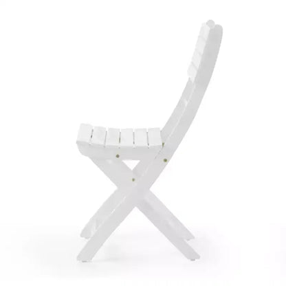 GDFStudio Rabion Ensemble de salle à manger pliant 5 pièces en bois d'acacia d'extérieur, Blanc
