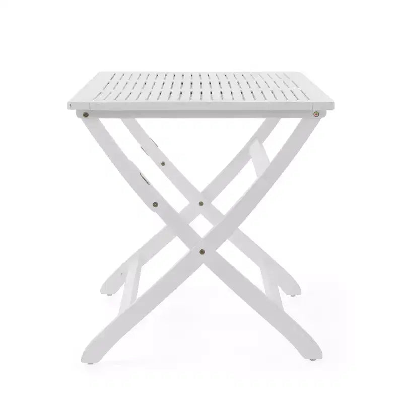 GDFStudio Rabion Ensemble de salle à manger pliant 5 pièces en bois d'acacia d'extérieur, Blanc