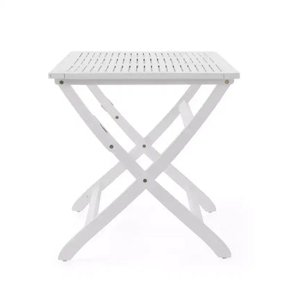 GDFStudio Rabion Ensemble de salle à manger pliant 5 pièces en bois d'acacia d'extérieur, Blanc
