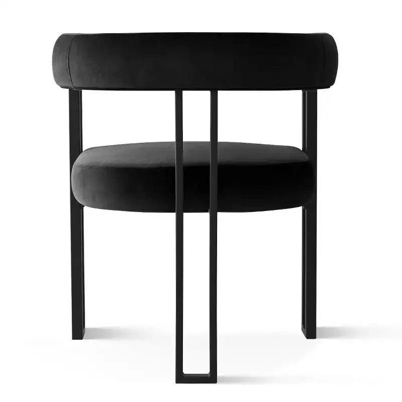 Set tavolo da pranzo allungabile da 120-210 cm per 4 persone, tavolo nero e 4 sedie da pranzo imbottite in velluto con gambe in metallo, stile moderno