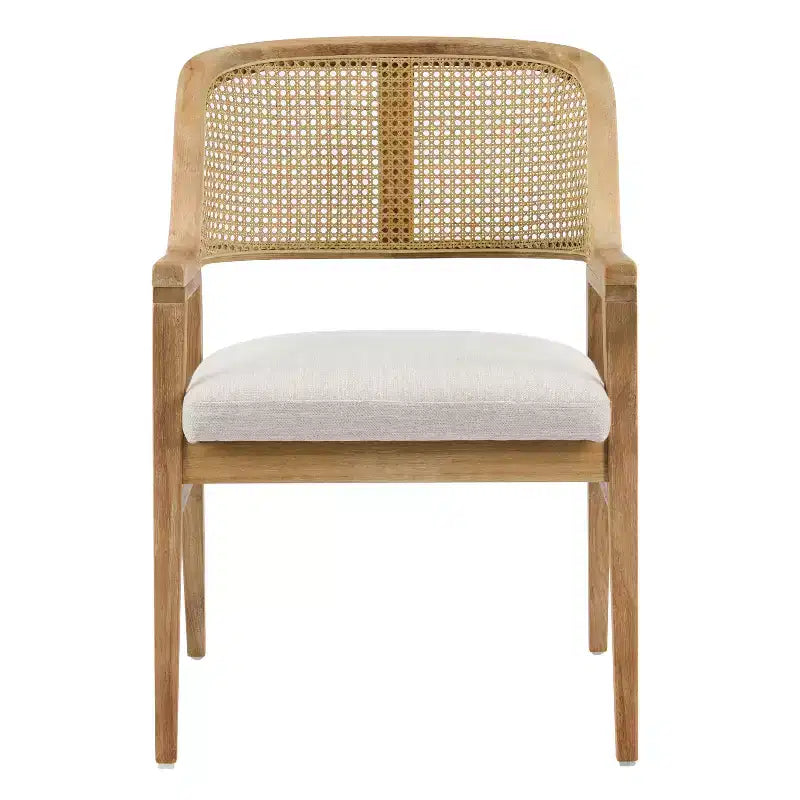Set da pranzo allungabile Christopher Knight Home Bennett Mid-Century Modern 5 pezzi in legno, con tavolo e 4 sedie imbottite con schienale in canna