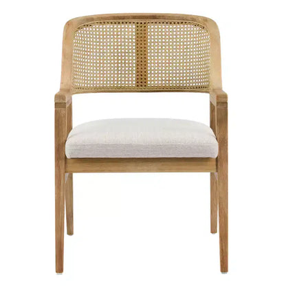 Set da pranzo allungabile Christopher Knight Home Bennett Mid-Century Modern 5 pezzi in legno, con tavolo e 4 sedie imbottite con schienale in canna